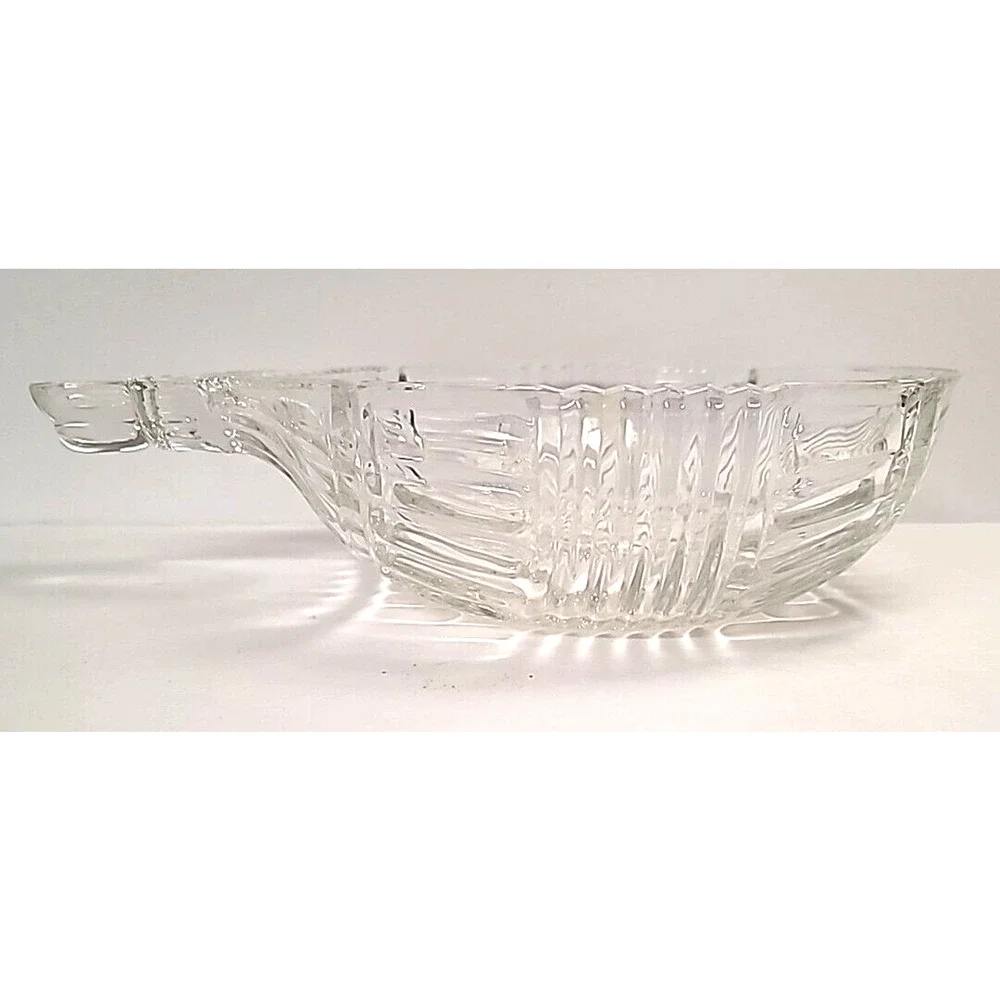 Vtg Fifth Avenue Crystal‎ Christmas Ornament Shaped Snowflake Serving Bowl/ Dish